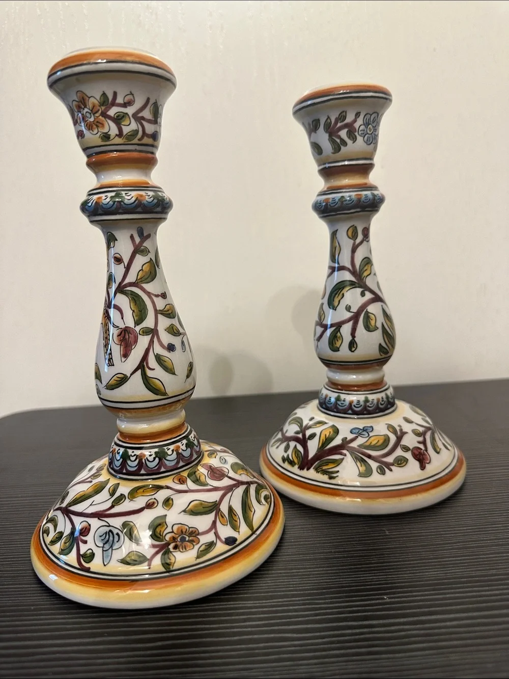 Hand-Painted Ceramica Conimbriga -  Candlesticks Made in Portugal